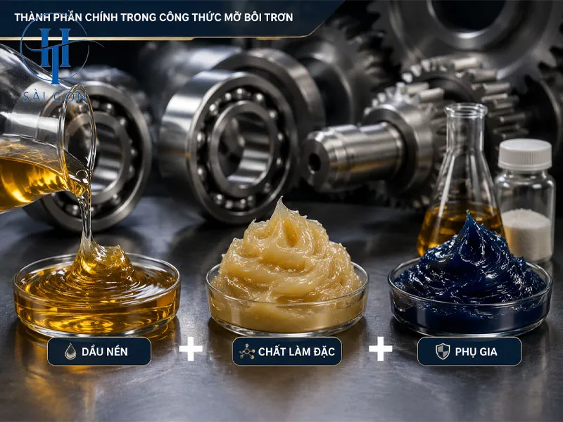 Thành phần chính trong công thức mỡ bôi trơn Thành phần chính trong công thức mỡ bôi trơn