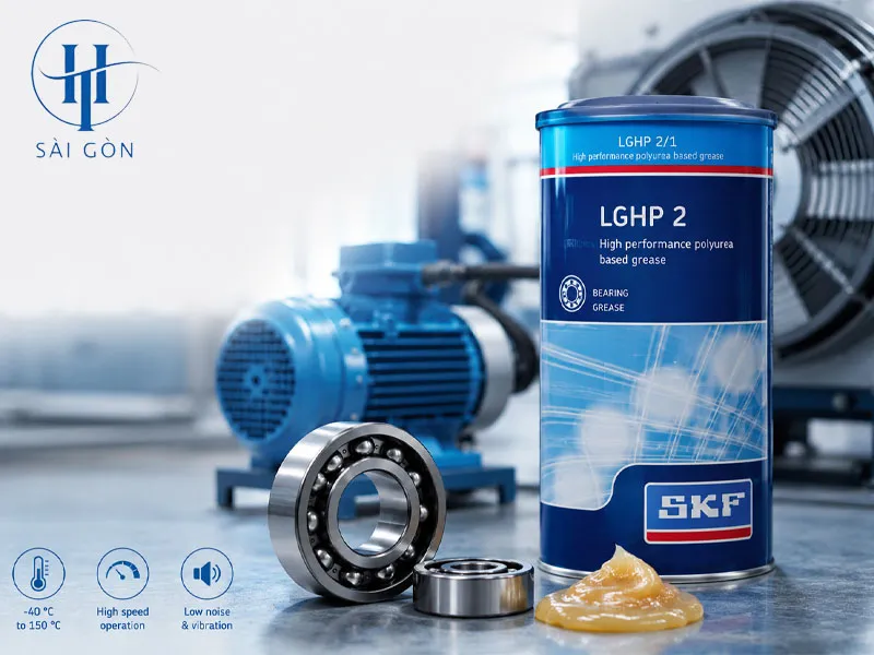 SKF LGHP 2 cho motor điện, quạt tốc độ cao và vòng bi nhiệt độ cao SKF LGHP 2 cho motor điện, quạt tốc độ cao và vòng bi nhiệt độ cao