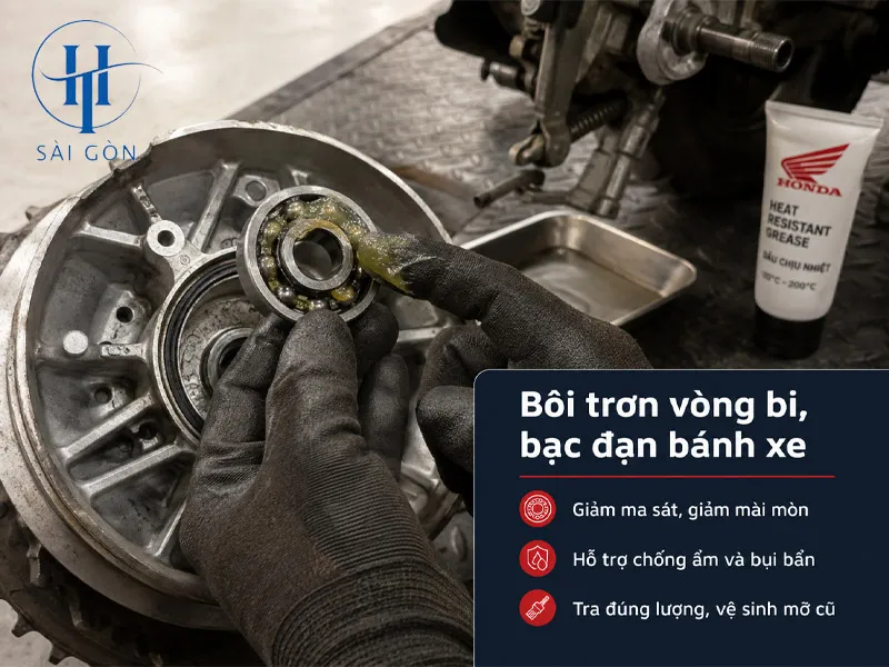 Bôi trơn vòng bi và bạc đạn bánh xe