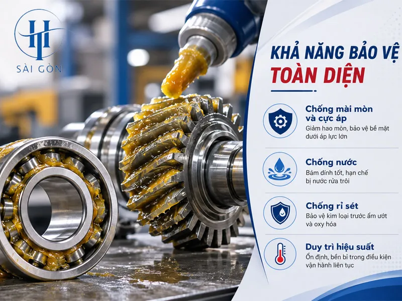 Khả năng chống mài mòn, cực áp, nước và rỉ sét
