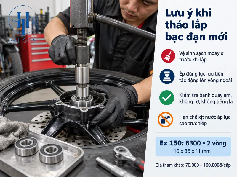 Lưu ý khi tháo lắp bạc đạn mới