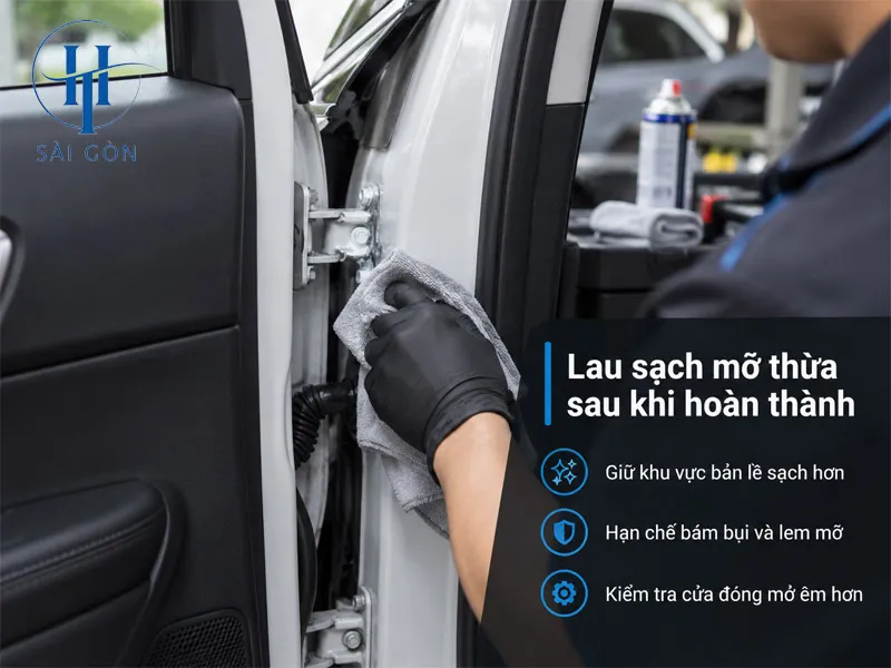 Lau sạch phần mỡ thừa sau khi hoàn thành
