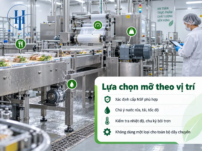 Lựa chọn mỡ theo vị trí và điều kiện vận hành