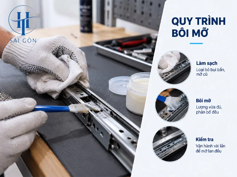 Quy trình bôi mỡ giúp duy trì hiệu quả giảm chấn