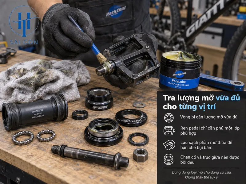 Cách sử dụng mỡ bôi trơn xe đạp đúng kỹ thuật