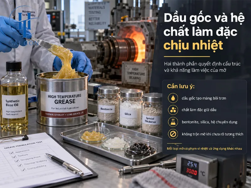Dầu gốc và hệ chất làm đặc chịu nhiệt